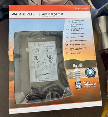 AcuRite 00634A1 Wireless Weather Center 3-in-1 Sensor Atomic Clock NEW In Box - Image 1 of 4
