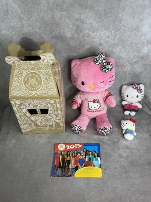 Pink HELLO KITTY 18" Build a Bear Winking Leopard Feet W/Box, Bow, Extra Kitties - Image 1 of 4