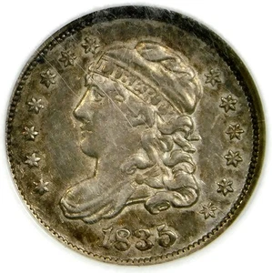 ๐ฅ๐ฅถ๐๐คฉ๐ช๐LM-2 R4 NGC AU50 1835 BUST HALF DIME - Picture 1 of 3