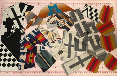 New Pendleton Wool blanket fabric remnants - Variety - appx 2.3 lb - Image 1 of 4