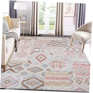 8x10 Area Rug Vintage Rug Oriental Floral Distressed Rug Carpet Ultra-Thin - Picture 1 of 8