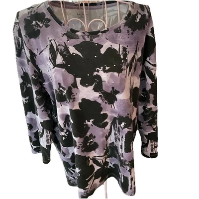 Pullover Nicki By Nicole Miller Cuentas Multicolor Cuello Redondo Manga Larga 1X Foto 1 de 3