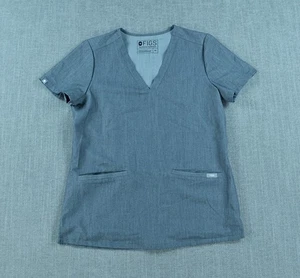 FIGS Scrub Shirt Women's Size XS Gray Technical Collection V-Neck Stretch Pocket - Picture 1 of 9