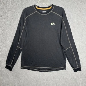 Mossy Oak Break-Up Pullover Thermal Men’s L Black Long Sleeve Hiking Outdoors - Picture 1 of 9