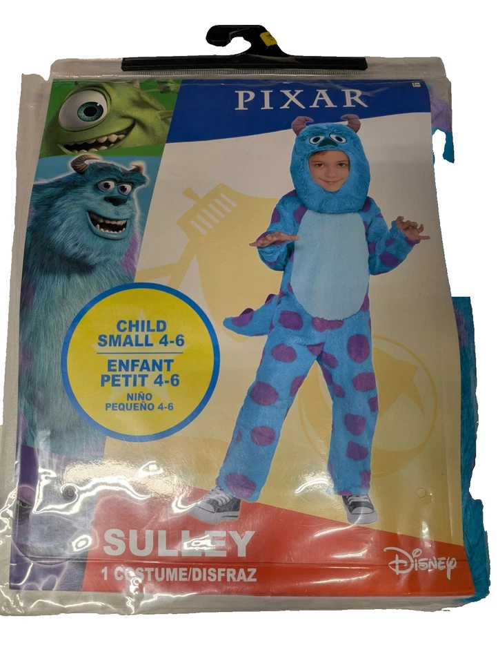 NEW Disney Pixar Monsters Sulley 3 Pc Set Small Size 4-6 Child Costume - Image 1 of 1