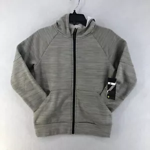Zella Zip Up Sweater Girls Size S 7/8 Gray Hooded Zipper Long Sleeve - Picture 1 of 8