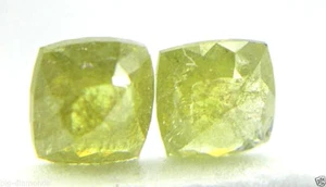 PAR DE DIAMANTES DE CORTE ROSA NATURAL CON FORMA DE COJÍN AMARILLO VERDE AMARILLO 0,90 CTS - Imagen 1 de 9