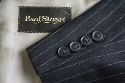 Calça Jaqueta Paul Stuart Stuart III Cinza Listrada S110s Lã 2 Peças 43 Semi/L - Imagem 1 de 4
