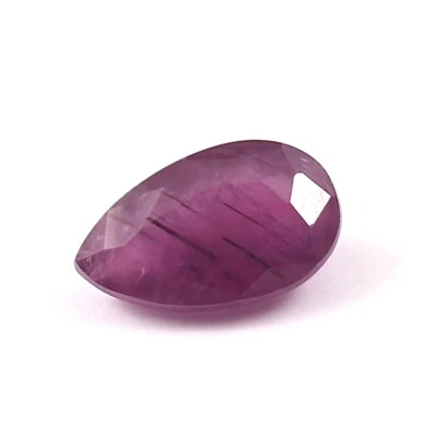 AAA 3.05 Ct 100% Natural Mozambique Red Ruby Unheated Pear Cut Loose Gemstone - Image 1 of 4