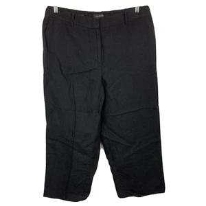 Pantalones Talbots Mujer Talla 14 Negro 100% Lino Pierna Recta Calce Curvilíneo Vestido Recortado - Imagen 1 de 13