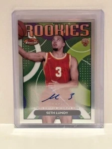2023-24 Seth Lundy Topps Finest Rookies Refractor Autograph Rookie Card Hawks - Picture 1 of 2