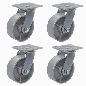 5"x2"Heavy Duty Caster Steel Cast Iron Wheel,Caster,Capacity1000-4000LB - Picture 1 of 45