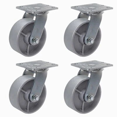 SYRANTION 5"x2"Heavy Duty Caster Steel Cast Iron Wheel,Caster,Capacity1000-4000LB