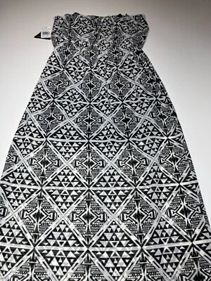 City Triangles Dress Womens Size XL White Black Geometric Maxi Strapless Tie NWT - Image 1 of 4