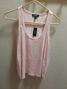 BRAND NEW Express Pink Racerback Tank, Size S, Deep Scoop Neck, Sheen on back - Picture 1 of 4