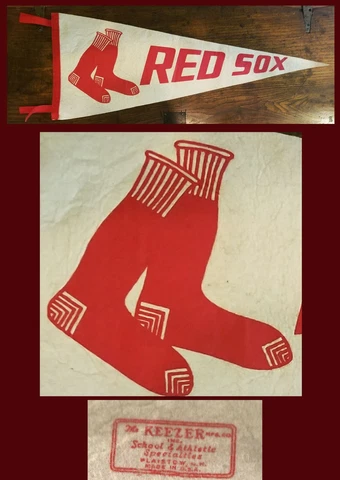 VINTAGE Boston Red Sox Baseball Pennant!  1940 - 1950! WOW Cover