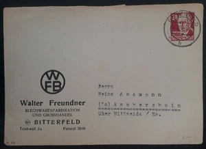1948 Germany (Soviet Zone) Cover ties 24 Pfg red stamp canc Bitterfeld - Picture 1 of 2