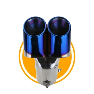 Roasted blue Stainless Steel Car Exhaust Pipe Straight Tail Muffler Tip cover - Picture 1 of 12