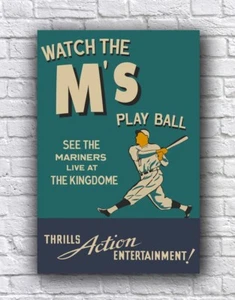 Seattle Mariners Live Vintage Style Play Ball Cardstock Poster - Picture 1 of 1
