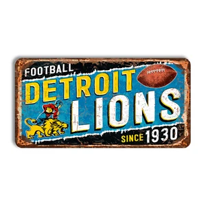 Metal sign Detroit Lions vintage Detroit Lions home sign DETROIT LIONS decor - Picture 1 of 18