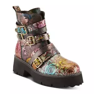 LARTISTE ROSALEEN Boots Brown Multi New - Picture 1 of 7