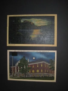 POSTALES antiguas de S. Carolina depósito de la corte por la noche 1930-45 lino sin publicar GB - Imagen 1 de 2