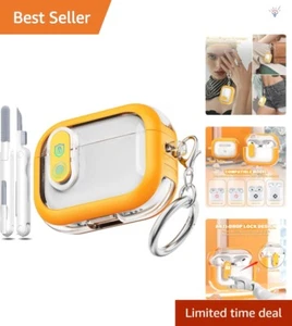 Shockproof AirPods Pro 2nd Gen Case with Secure Lock & Cleaning Kit - Yellow - Photo 1 sur 9