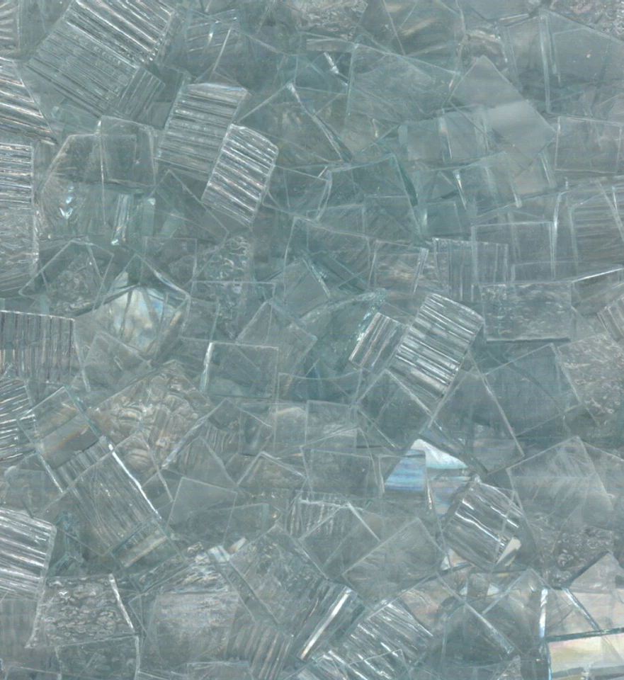 Vidrio de mosaico: paquete de vitrales CLAROS TEXTURIZADOS DE 5 OZ (aproximadamente 100 piezas cortadas a mano) Foto 1 de 1
