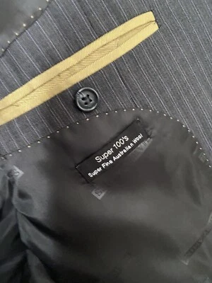 Hardy Amies London Wool Blend Grey Suit Jacket Size 112 - image 1 of 4