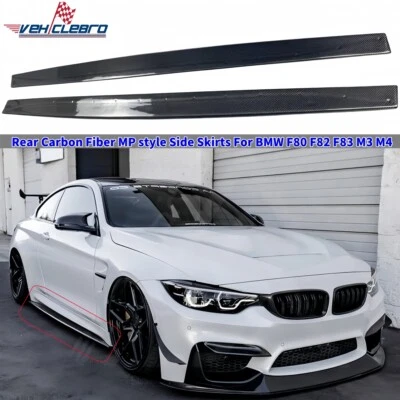 Faldones laterales de fibra de carbono real estilo MP para BMW F80 F82 F83 M3 M4 2015-2020 Foto 1 de 4
