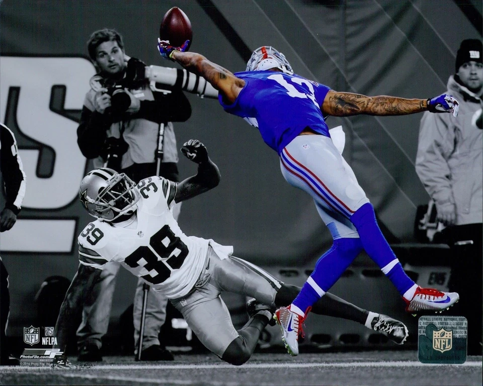 Foto mate 8x10 Odell Beckham New York Giants con licencia NFL sin firmar A Foto 1 de 1