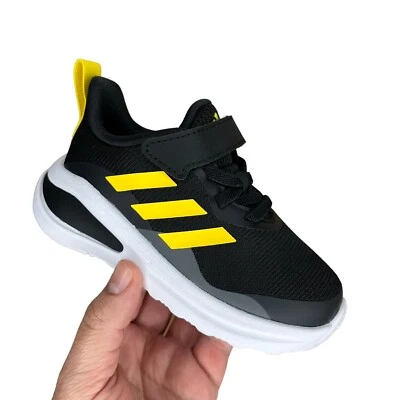 Adidas Baby Boys Slip-on Sneakers Size 6 Wide Black-Yellow Lightweight Comfort - Image 1 of 4