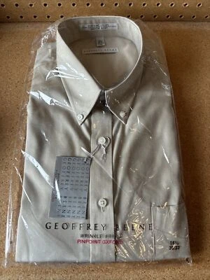 Camisa masculina Geoffrey Beene 16.5-36/37 estanho pinpoint Oxford rugas Egito 3080 - Imagem 1 de 4