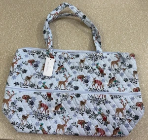 Vera Bradley Expandable Travel Bag Tote Merry Mischief Snow Day Deer - Picture 1 of 3