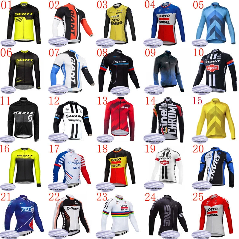 2021 Invierno Hombre Térmico Polar Ciclismo Jersey Manga Larga Bicicleta Camisa Bicicleta Top Foto 1 de 4
