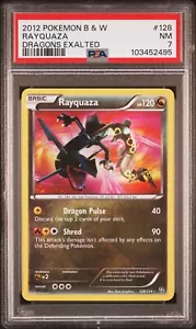 PSA 7 2012 POKEMON BLACK & WHITE DRAGONS EXALTED 128 RAYQUAZA - Picture 1 of 2