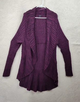 Cardigã feminino Apt 9 suéter extra grande roxo mistura de algodão gola malha - Imagem 1 de 4