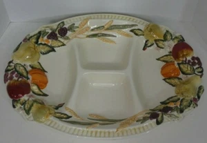 Bella Casa by Ganz PLATO DE CUATRO SECCIONES FLORES DE FRUTA TRIGO ¡HERMOSO!¡! - Imagen 1 de 4