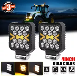 Faro de luz de trabajo LED ámbar de 12 V 4 pulgadas para tractor John Deere Case New Holland - Imagen 1 de 11