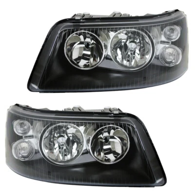 Doppellinsen Scheinwerfer Klarglas für VW T5 Bj. 2003-2009 Schwarz - Bild 1 von 4