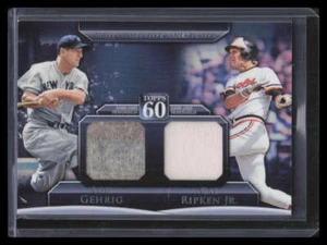 Camiseta deportiva doble Topps 60 Dual Relics 8 Cal Ripken Jr. Lou Gehrig 2011 27/50 leer - Imagen 1 de 2