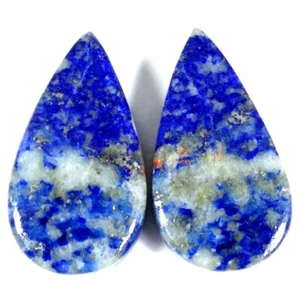 13,65 ct. 11X20X4mm 100% Naturale Lapislazzuli Pera Cab Coppia di Gemme Abbinate - Foto 1 di 5