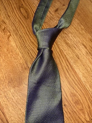 Corbata de seda para hombre Robert Talbott Studio diseñador EE. UU. textura verde Foto 1 de 4