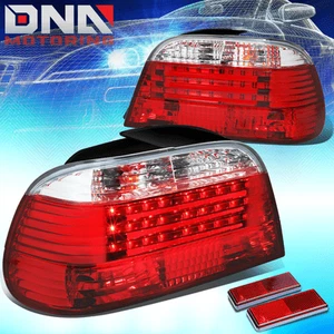 CLEAR HOUSING LENS RED LED TAIL BRAKE LIGHTS/LAMPS FOR 95-01 BMW E38 7-SERIES - Picture 1 of 10