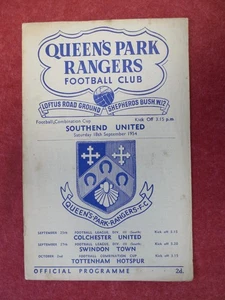 QPR v SOUTHEND UNITED | 1954/1955 | RESERVES | 18 SEP 1954 | UK FREEPOST - Picture 1 of 3