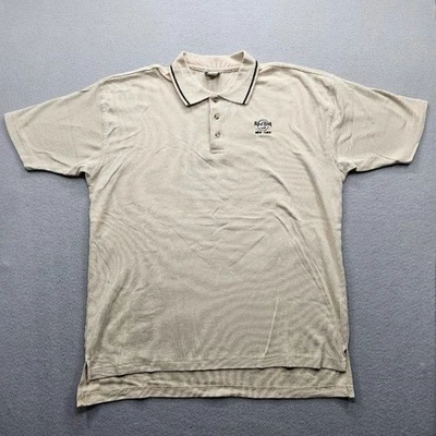 Hard Rock Cafe Men’s Size Extra Large Beige Polo Shirt Short Sleeve - Image 1 of 4