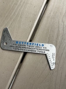 Union Butterfield Twist Drill Point Gage Drill sharpening angle guide Machinist - Picture 1 of 2