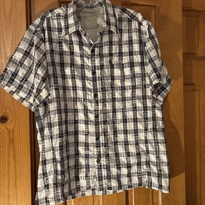 Camisa Mountain Hardwear Para Hombres Grande Negra A Cuadros Manga Corta Senderismo Mezcla de Nylon Foto 1 de 4