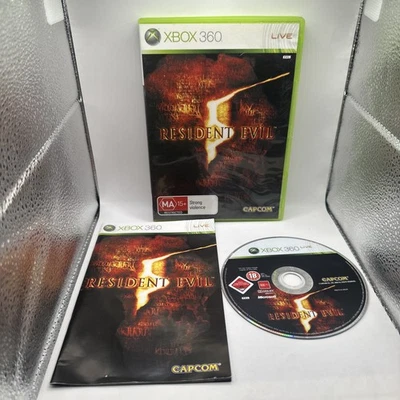 Resident Evil 5 • Xbox 360 Game + Manual (2009) PAL AUS • Capcom • Complete - Image 1 of 4