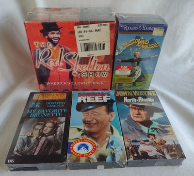 Vintage Lot of VHS Movies & Red Skelton Box Set John Wayne, Julie Andrews, Hope - Image 1 of 4